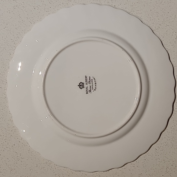 Vintage Royal Albert "Rainbow" blue bread and butter plates (set of 4) - Picture 3 of 12